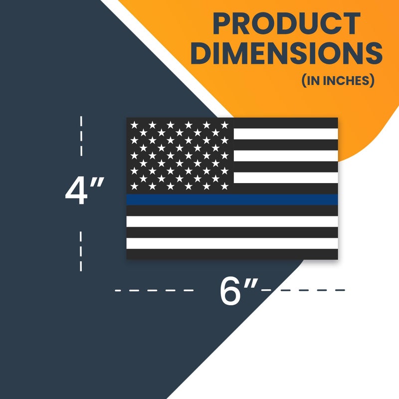 Magnet Me Up Thin Blue Line American Flag Magnet Decal, 4x6 Inch, Heavy-Duty Automotive Magnet for Car, Truck, SUV, Show Your Support for Police and Law Enforcement Officers, Made in The USA - Image 2